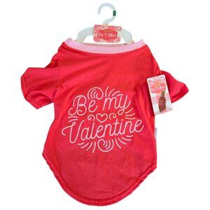 Be My Valentine Red Pet T-Shirt Large With Pink Collar By Woof